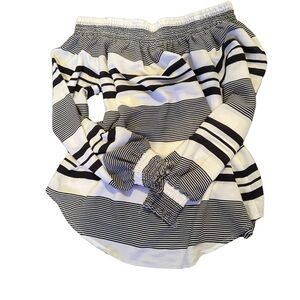 Express Off The Shoulder Striped Blouse summer Y2K XS